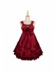 Rococo Series JSK Pure Color Velvet Elegant Classic Lolita Ruffle Sling Dress