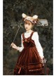 Rococo Series JSK Pure Color Velvet Elegant Classic Lolita Ruffle Sling Dress