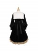 Ms Lily Series OP Black Elegant Court Style Classic Lolita Long Sleeve Dress