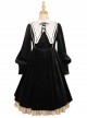 Ms Lily Series OP Black Elegant Court Style Classic Lolita Long Sleeve Dress