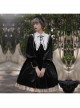 Ms Lily Series OP Black Elegant Court Style Classic Lolita Long Sleeve Dress