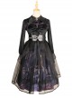 Witch Small Town Series JSK Design 2 Halloween Black Retro Gothic Lolita Sling Dress
