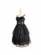 Witch Small Town Series JSK Design 2 Halloween Black Retro Gothic Lolita Sling Dress