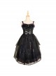 Witch Small Town Series JSK Design 2 Halloween Black Retro Gothic Lolita Sling Dress