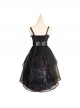 Witch Small Town Series JSK Design 2 Halloween Black Retro Gothic Lolita Sling Dress