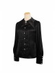 Witch Small Town Series Design 2 Halloween Retro Gothic Lolita Black Long Sleeve Shirt