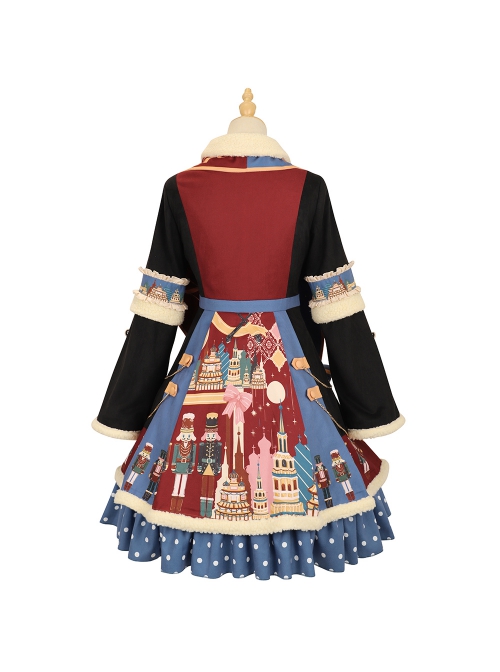 Clara Series OP Nutcracker Theme Autumn Winter Christmas Sweet Lolita Lapel Long Sleeve Dress