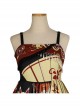 Fox Demon Series JSK Japanese Style Vintage Printing Sweet Lolita Red Sling Dress