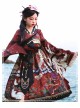 Fox Demon Series JSK Japanese Style Vintage Printing Sweet Lolita Red Sling Dress