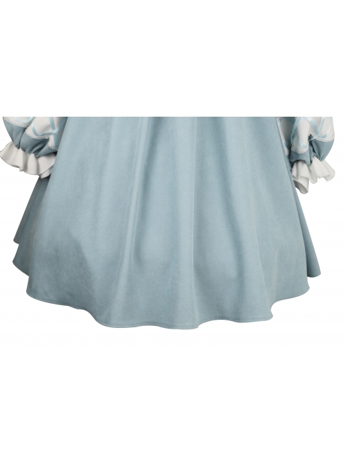 Bunny Series OP Rabbit Ears Doll Collar Autumn Winter Sweet Lolita Blue Lantern Sleeve Long Sleeve Dress