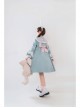 Bunny Series OP Rabbit Ears Doll Collar Autumn Winter Sweet Lolita Blue Lantern Sleeve Long Sleeve Dress