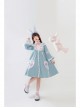 Bunny Series OP Rabbit Ears Doll Collar Autumn Winter Sweet Lolita Blue Lantern Sleeve Long Sleeve Dress