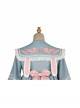 Bunny Series OP Rabbit Ears Doll Collar Autumn Winter Sweet Lolita Blue Lantern Sleeve Long Sleeve Dress