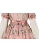 Bears Story Series OP Elegant Printing Doll Feeling Classic Lolita Pink Long Sleeve Dress