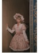 Bears Story Series OP Elegant Printing Doll Feeling Classic Lolita Pink Long Sleeve Dress