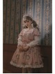Bears Story Series OP Elegant Printing Doll Feeling Classic Lolita Pink Long Sleeve Dress