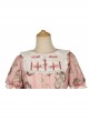 Bears Story Series OP Elegant Printing Doll Feeling Classic Lolita Pink Long Sleeve Dress