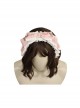 Bears Story Series KC Doll Feeling White Lace Pink Elegant Printing Bowknots Classic Lolita Headband