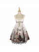 Black Fairy Tale Series JSK Darkness Printing Retro Gothic Lolita Sling Dress