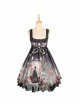 Black Fairy Tale Series JSK Darkness Printing Retro Gothic Lolita Sling Dress