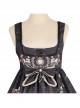 Black Fairy Tale Series JSK Darkness Printing Retro Gothic Lolita Sling Dress