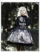 Black Fairy Tale Series Darkness Skeleton Printing Retro Gothic Lolita Long Sleeve Shirt