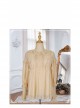 Court Style Elegant Ruffle Collar Elastic Skin-friendly Classic Lolita Pure Color Long Sleeve Shirt