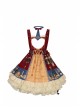 Clara Series JSK Nutcracker Themed Printing Christmas Sweet Lolita Apricot Back Straps Dress