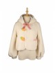 Bunny Series Autumn Winter Cream-colored Rabbit Ears Lambswool Short Coat