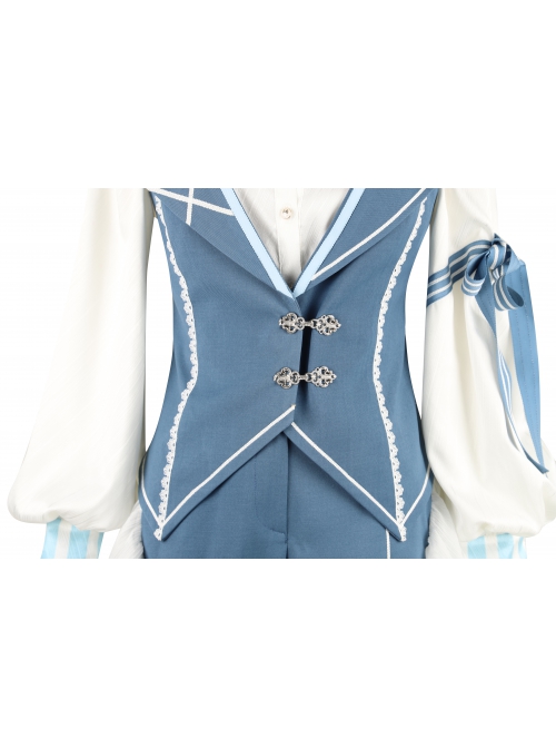 Alice Detective Series Embroidery Prince Retro Lolita Blue Vest