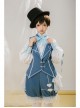 Alice Detective Series White Lace Prince Retro Classic Lolita Blue Back Straps Bloomers