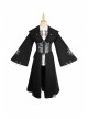 Black Fairy Tale Series Winter Gothic Black Lolita Long Cloak Coat With Black Vest