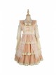 Immerse Springtime Series OP Pastoral Style Elegant Three-Section Hem Classic Lolita Long Sleeve Dress With Tulle Skirt