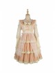 Immerse Springtime Series OP Pastoral Style Elegant Three-Section Hem Classic Lolita Long Sleeve Dress With Tulle Skirt