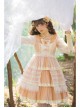 Immerse Springtime Series OP Pastoral Style Elegant Three-Section Hem Classic Lolita Long Sleeve Dress With Tulle Skirt