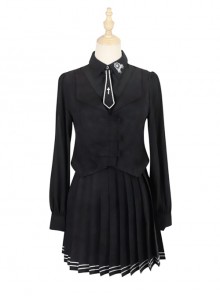 Taboo Book Series Winter Gothic Lolita Shirt And Vest And Pleated Skirt Three-piece Suit