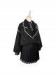 Taboo Book Series Embroidery Gothic Lolita Winter Black Lapel Short Coat