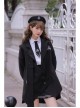 Taboo Book Series Embroidery Gothic Lolita Black Lapel Winter Loose Mid-length Cloak Coat