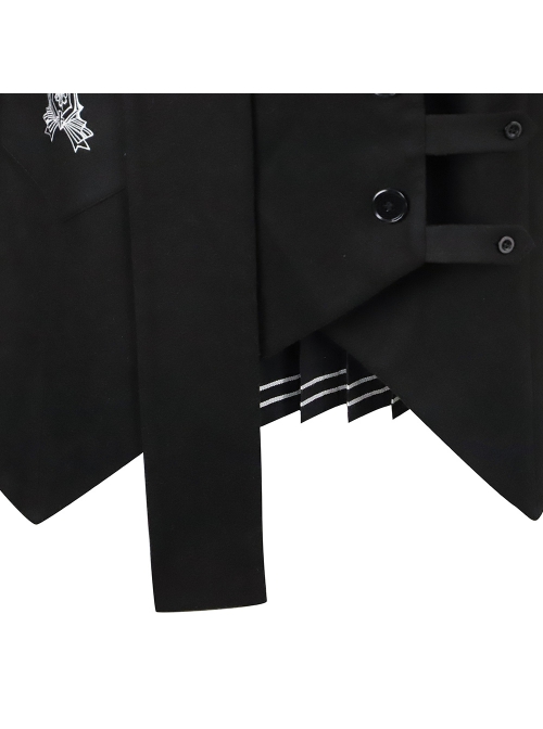 Taboo Book Series Embroidery Gothic Lolita Black Lapel Winter Loose Mid-length Cloak Coat