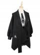 Taboo Book Series Embroidery Gothic Lolita Black Lapel Winter Loose Mid-length Cloak Coat