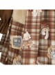 Mushroom Raccoon Series OP Cute Printing Plush Pockets Brown Hooded Sweet Lolita Long Sleeve Dress