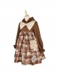 Mushroom Raccoon Series OP Cute Printing Plush Pockets Brown Hooded Sweet Lolita Long Sleeve Dress