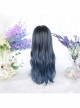 Black Gradient Blue Long Large Wave Curly Wig Classic Lolita Wigs