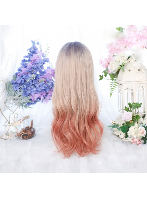 Sunset Gradient Color Nature Harajuku Long Curly Wig Classic Lolita Wigs