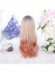 Sunset Gradient Color Nature Harajuku Long Curly Wig Classic Lolita Wigs