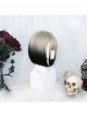 Gray Gradient Black Natural Fluffy Inner Buckle Short Wig Gothic Lolita Wigs