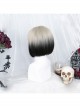 Gray Gradient Black Natural Fluffy Inner Buckle Short Wig Gothic Lolita Wigs