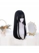 Natural Black Princess Bangs Inner Buckle Long Straight Wig Classic Lolita Wigs