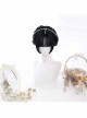 Natural Black Princess Bangs Inner Buckle Long Straight Wig Classic Lolita Wigs