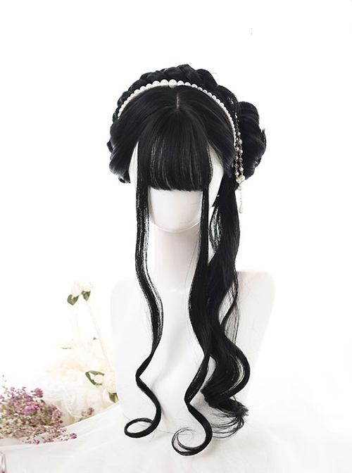 Natural Big Wave Curly Black Fluffy Long Curly Wig Classic Lolita Wigs